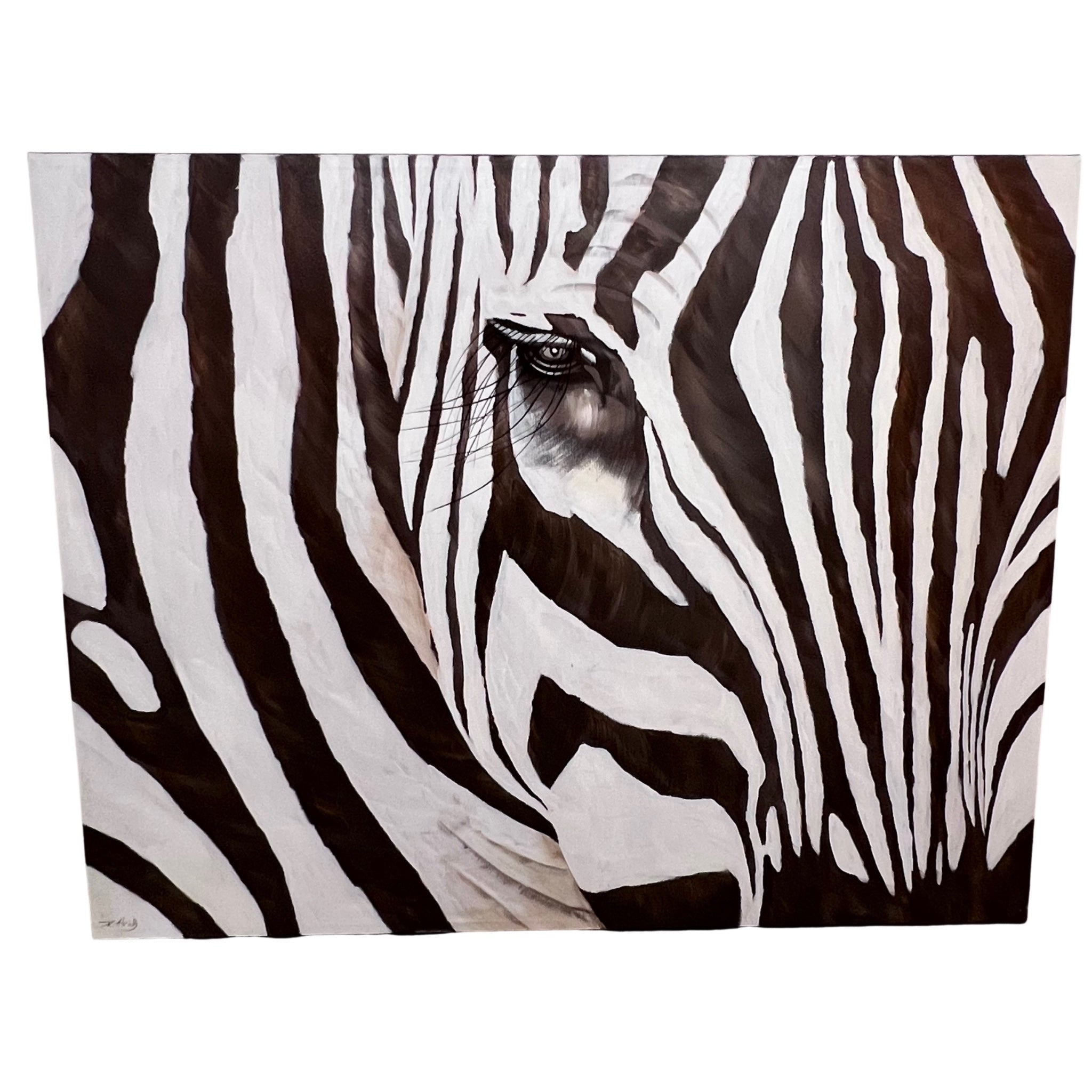 Z Gallerie Canvas Zebra painting By R. Atkins 48 X60