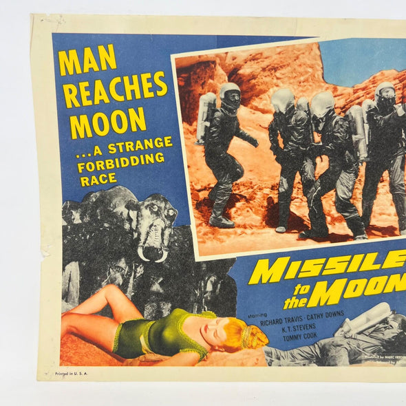 1958 Missile to the Moon Man Reaches te Moom Collectible Movie Lobby Card