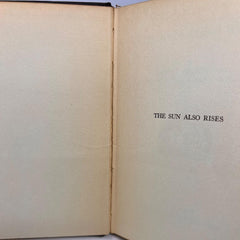 1926 /1927 The Sun also Rises  Ernest Hemingway First Edition