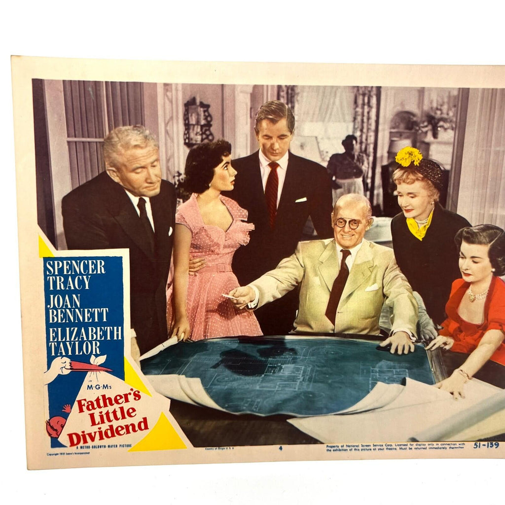 Father's Little Dividend Movie Lobby Card No.4 Spencer Tracy Elizabeth Taylor