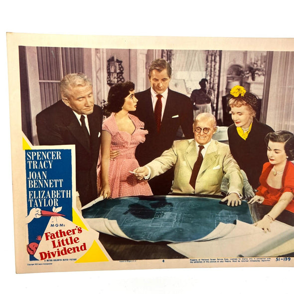 Father's Little Dividend Movie Lobby Card No.4 Spencer Tracy Elizabeth Taylor