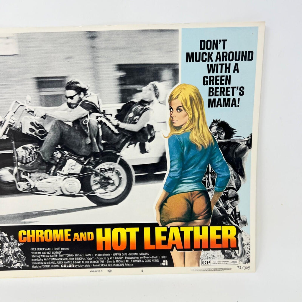 1971 Chrome And Hot Leather Movie Lobby Card No.4