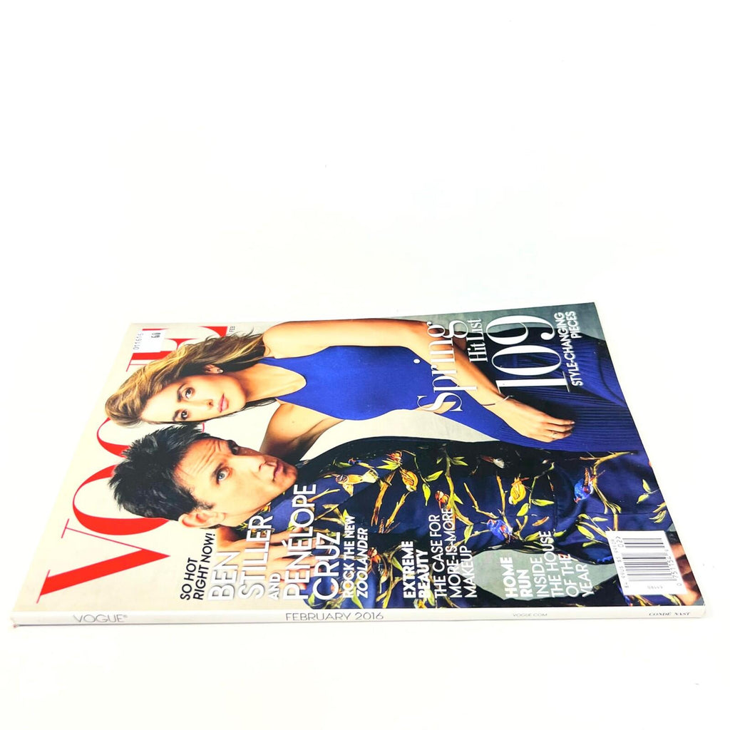 VOGUE Magazine FEBRUARY 2016 Cover BEN STILLER & PENELOPE CRUZ