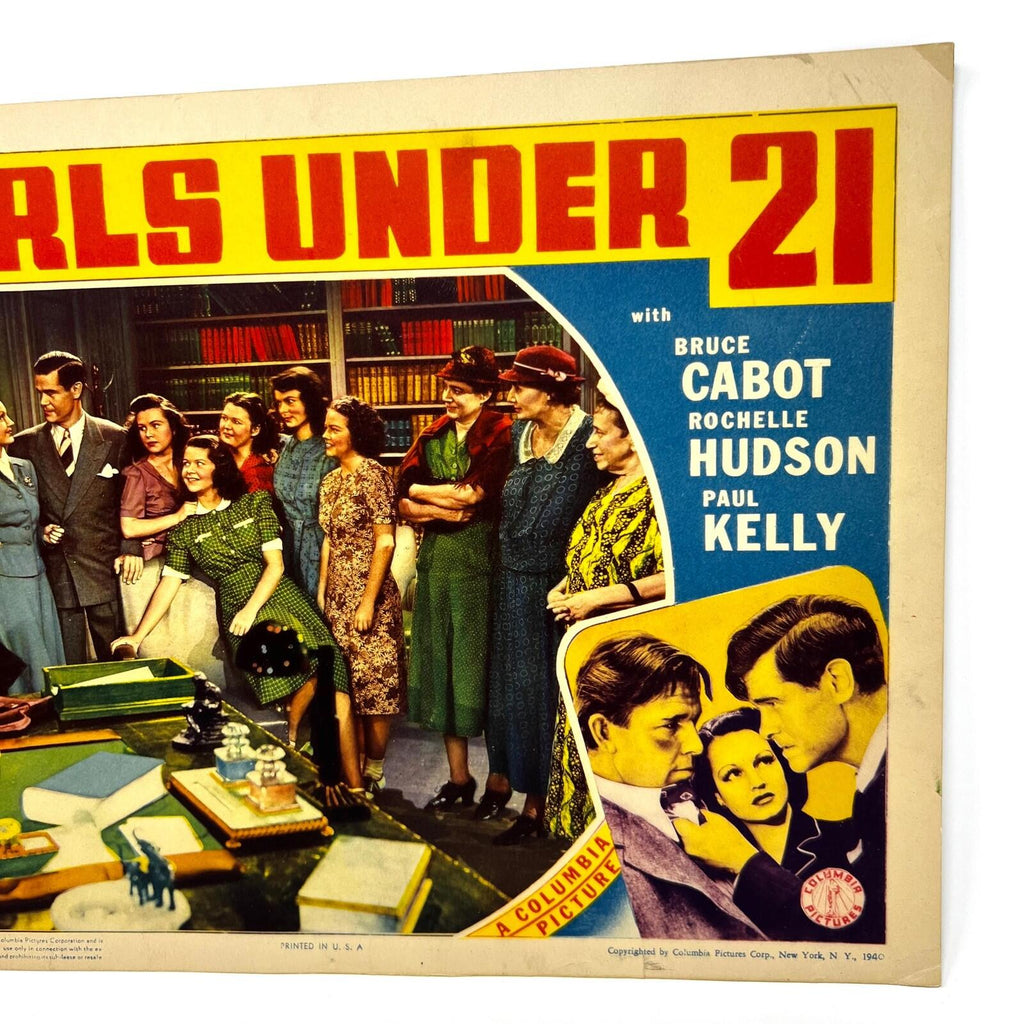 1940 Girls Under 21 Movie Lobby Card Bruce Cabot Rochelle Hudson Paul Kelly (a)