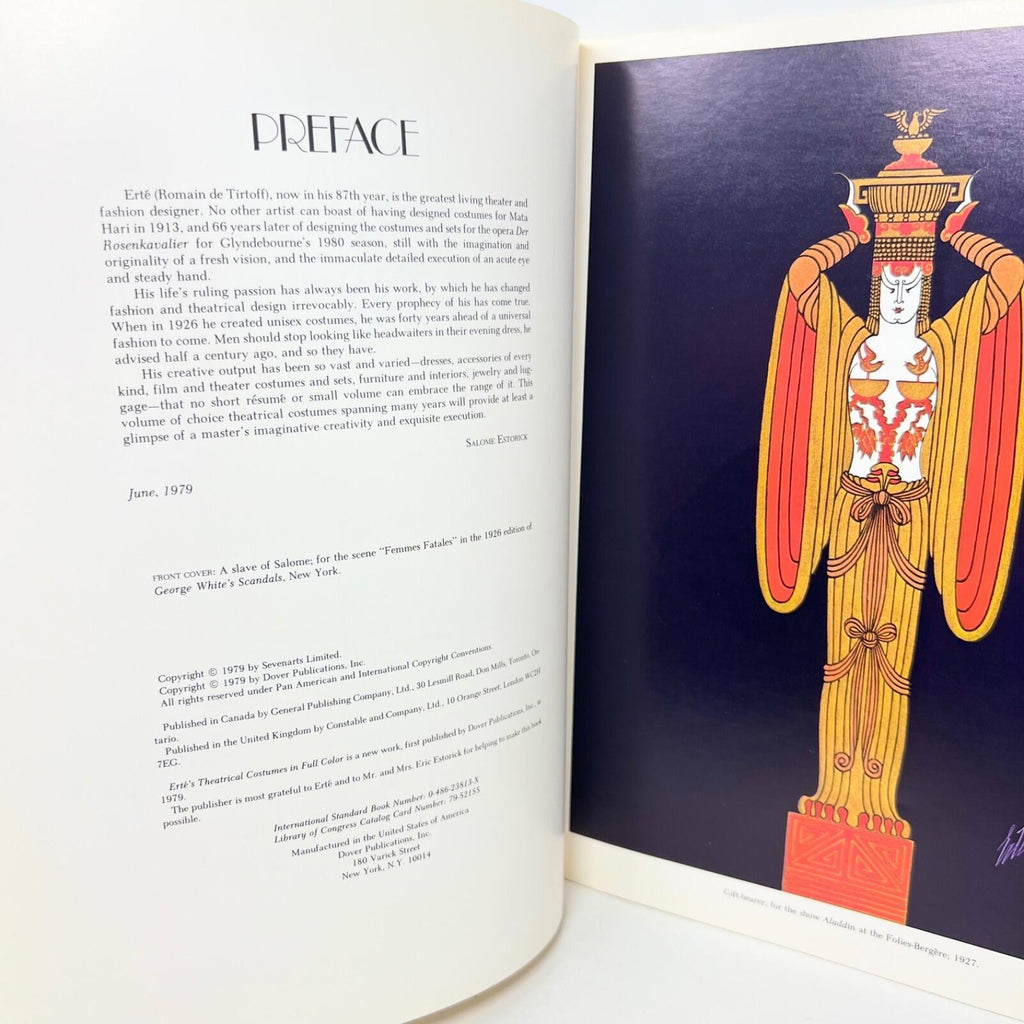 Erte’s Theatrical Costumes Book In Full Color 1979 Costume Design Art