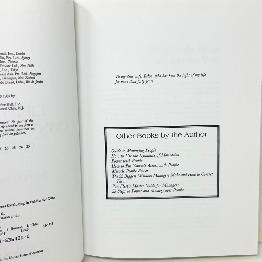 Lifetime Conversation Guide by James K. Van Fleet (1984, Hardcover)