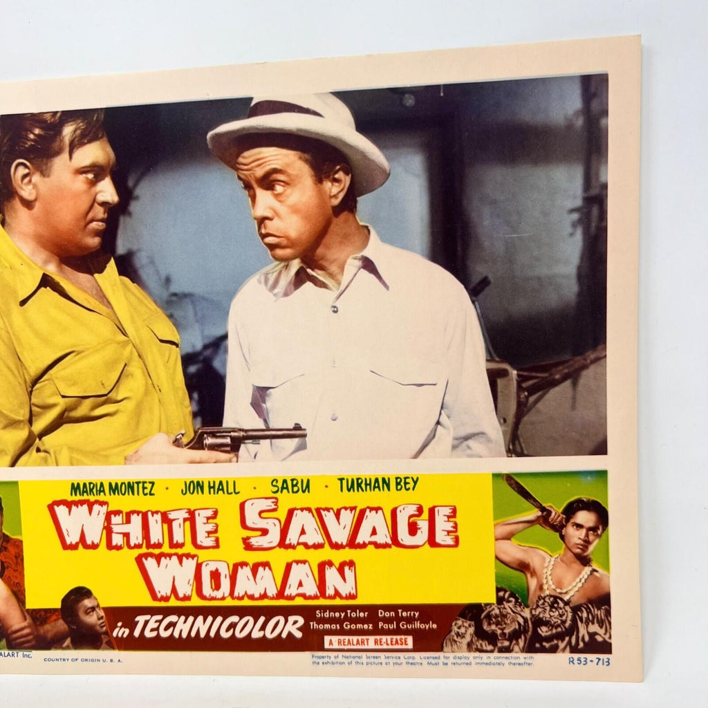 1953 White Savage Woman in Technicolor Movie Lobby Card (C)