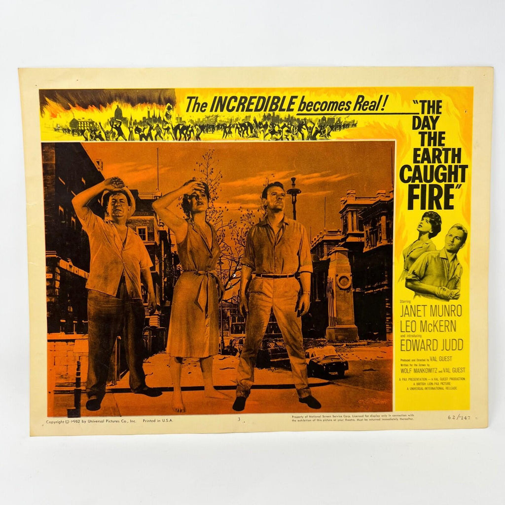 1962 The Day The Earth Cought Fire Collectible movie Lobby Cards set of 8
