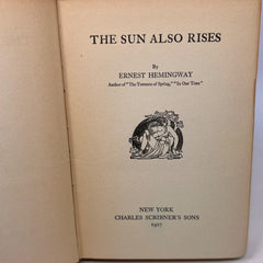1926 /1927 The Sun also Rises  Ernest Hemingway First Edition