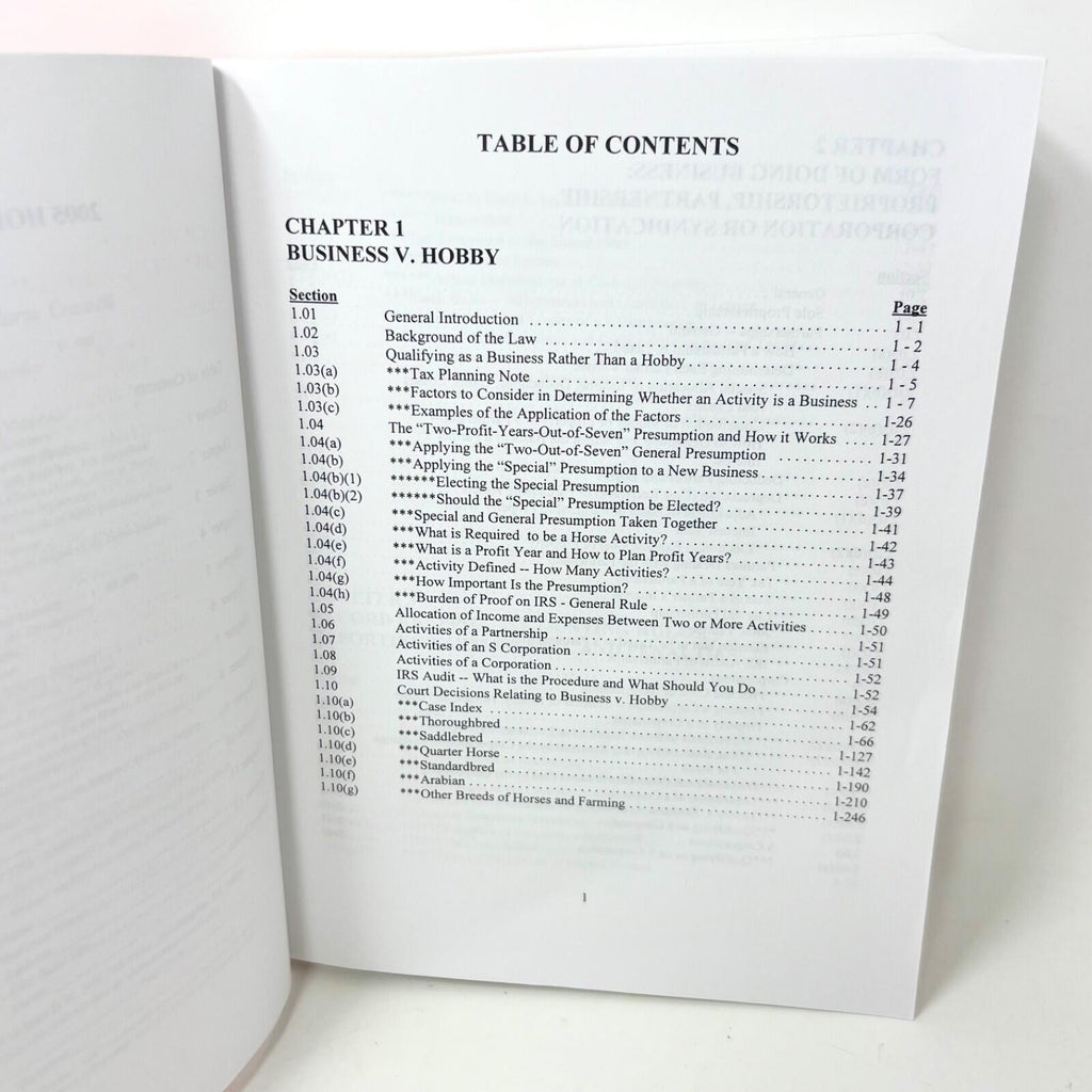 2006 Horse Owners and Breeders Tax Handbook  By Thomas A. Davis