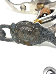 vintage Silver Fleming Horse Western Show Bit Copper Roller Equine Ring Snuffle