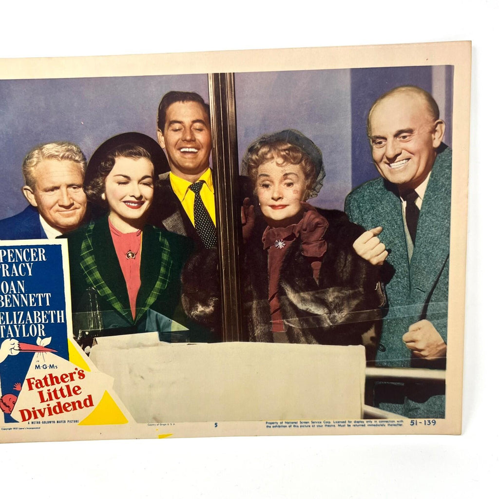 Father's Little Dividend Movie Lobby Card No.5 Spencer Tracy Elizabeth Taylor