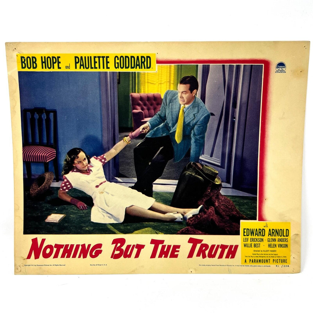 Nothing But The Truth Collectible Movie Lobby Card Bob Hope Paulette Goddard (g)