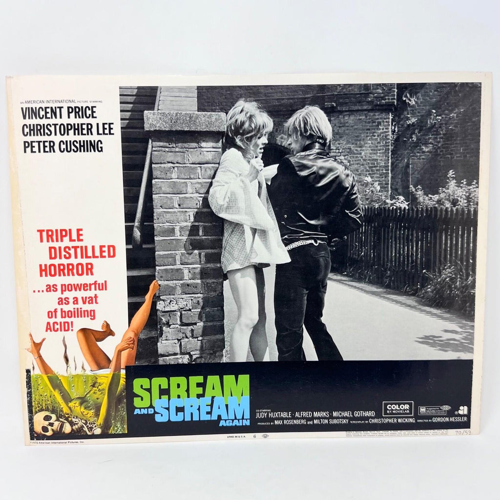 1970 Scream and Scream Again Original Movie Lobby Card 70/53 No.6