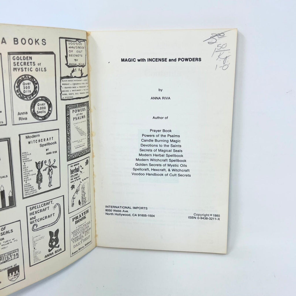 Magic with Incense and Powders 1984 Anna Riva Chants Prayers Vintage Book