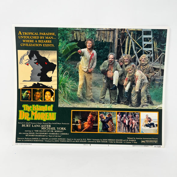 1977 The island of Dr. Moreau Horror Scifi Collectible movie Lobby Card set of 8