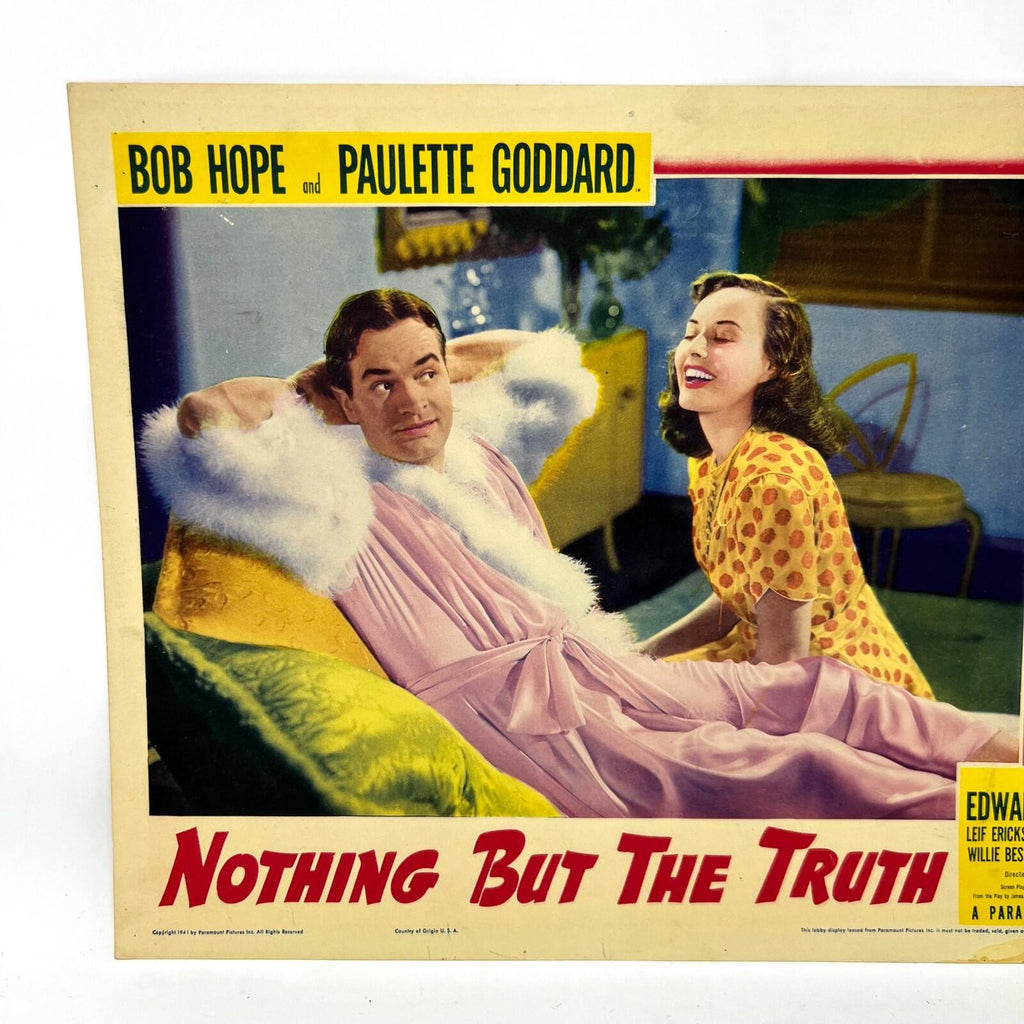 Nothing But The Truth Collectible Movie Lobby Card Bob Hope Paulette Goddard (h)