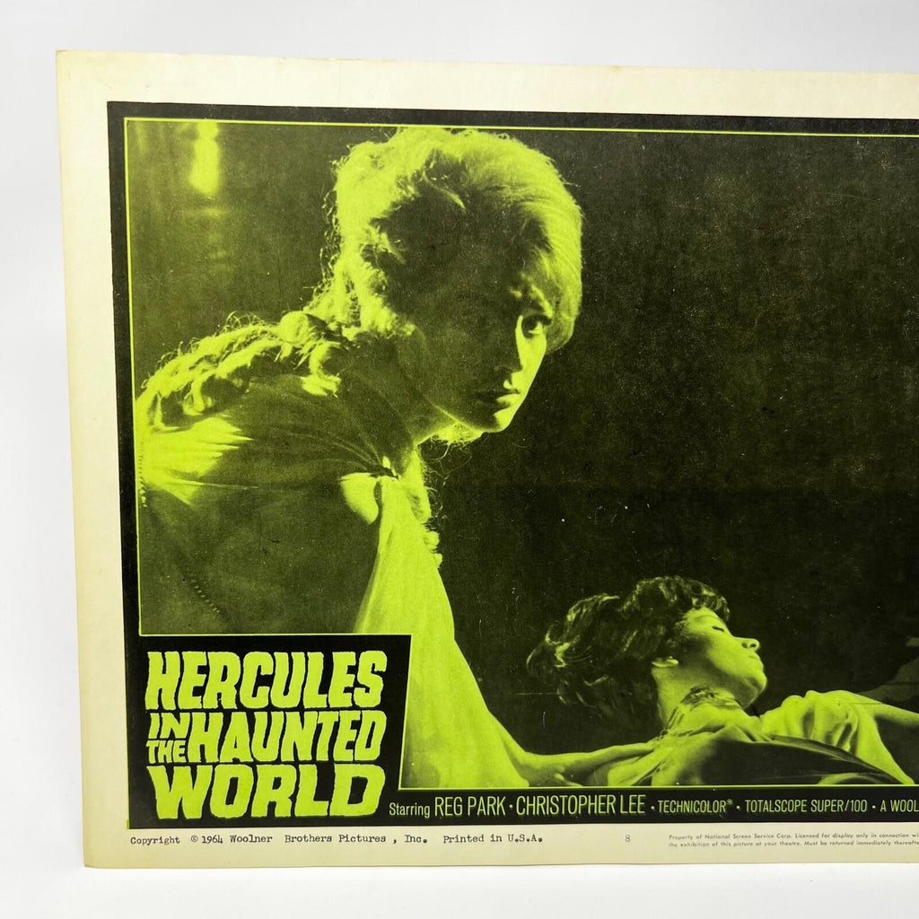 1964 Hercules in The Haunted Word Lobby Card Poster #8 Christopher Lee Reg Park
