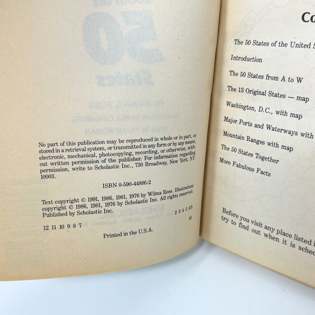 Fabulous Facts about the 50 States - Paperback By Ross, Wilma S. - GOOD