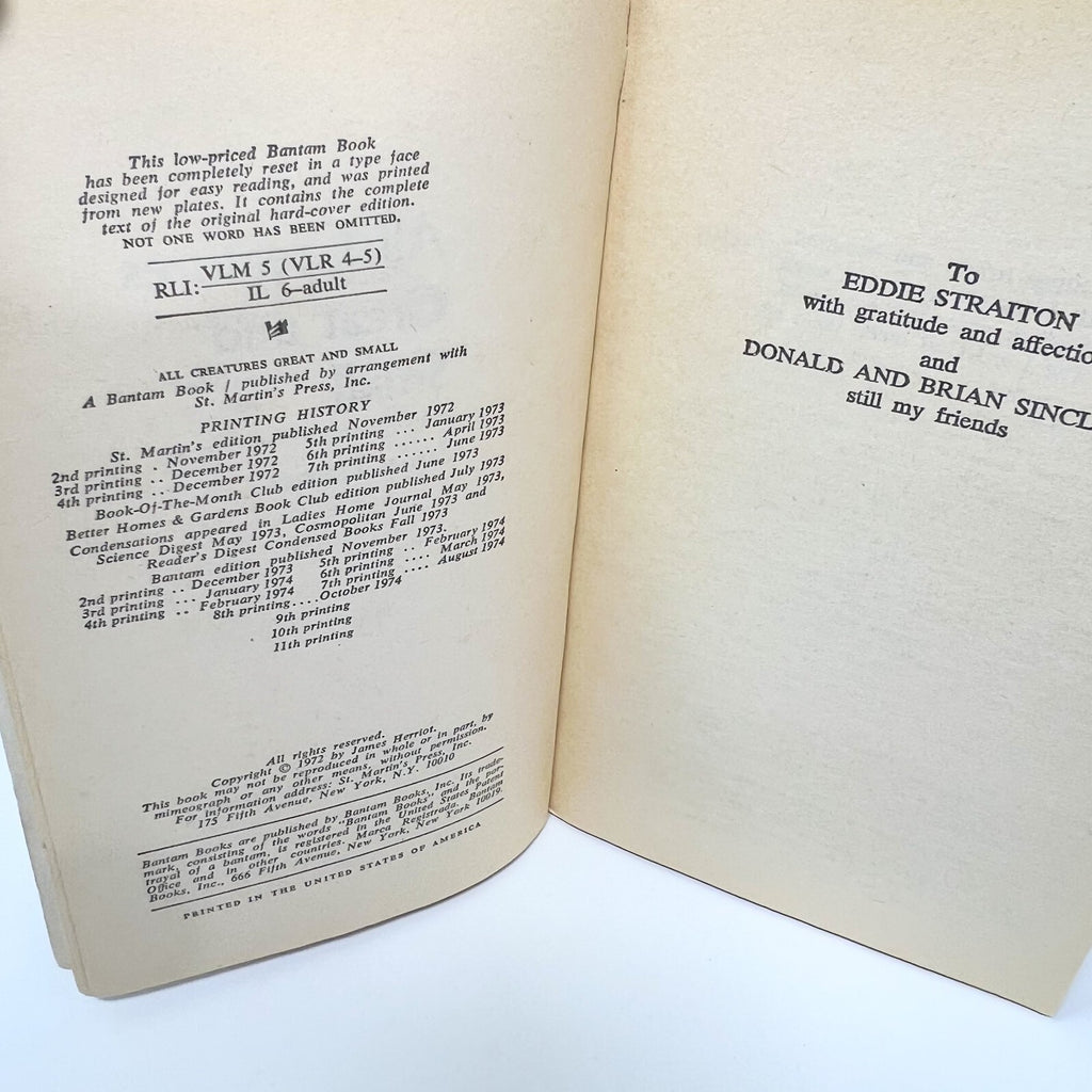 All Creatures Great And Small by James Herriot 1978 11th print paperback