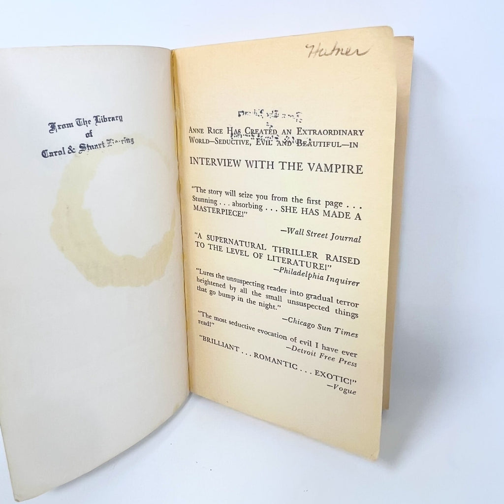 Vintage: Interview With The Vampire by Anne Rice 1977