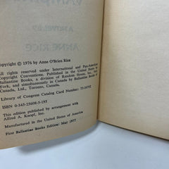 Vintage: Interview With The Vampire by Anne Rice 1977