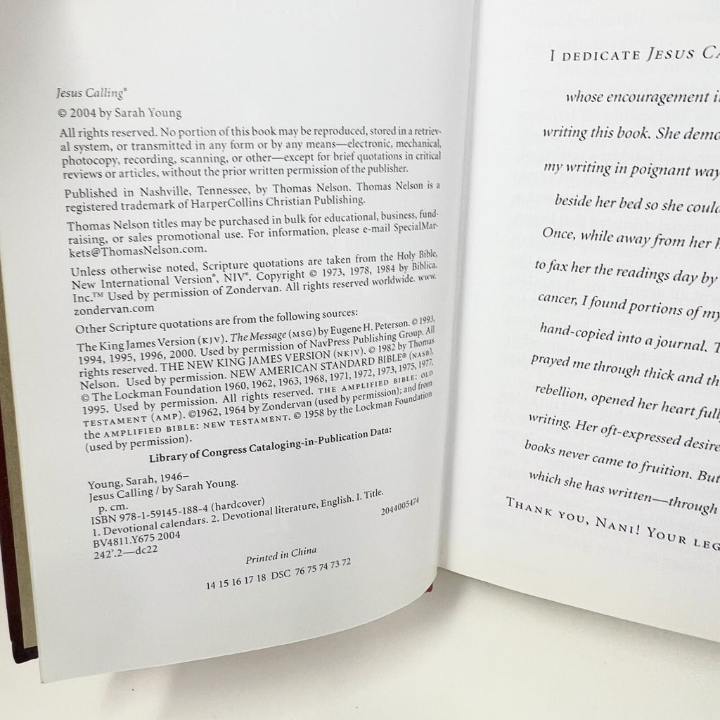 Jesus Calling: Enjoying Peace in His Presence - Hardcover