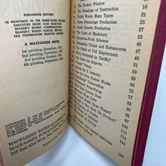 Economics in One Lesson by Henry Hazlitt Softcover 4th Printing 1965