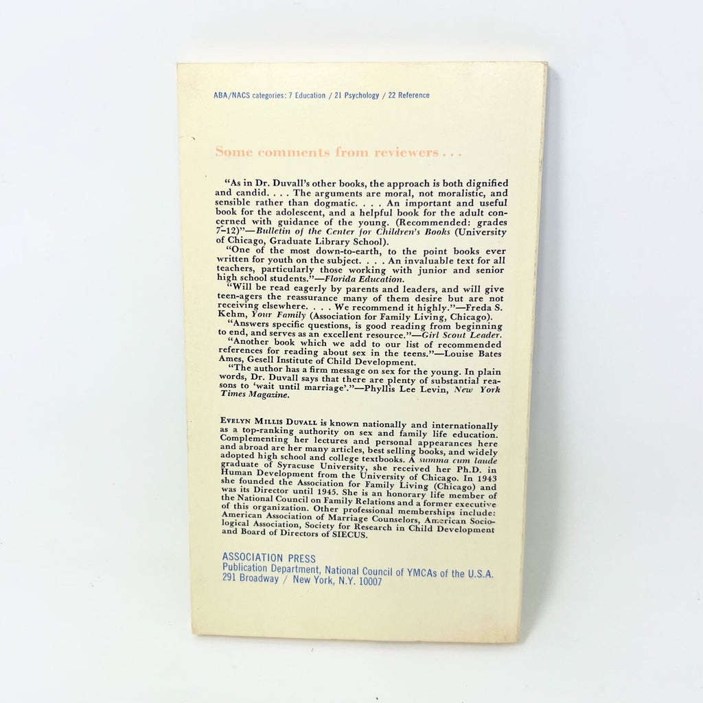 Why Wait Till Marriage by Evelyn Millis Duvall 1965 5th Printing
