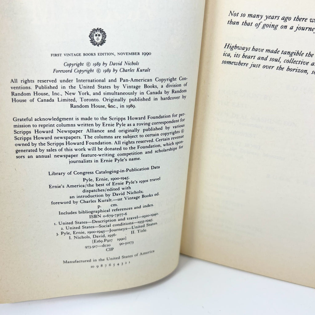 Ernie's America: The Best of Ernie Pyle's 1930's Travel Dispatches First Edition