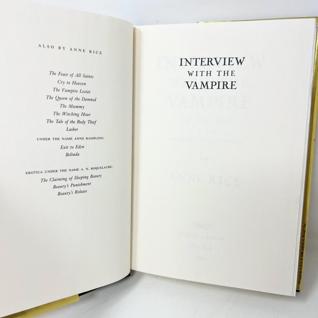 Interview With the Vampire by Anne Rice 1976 14th Printing