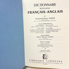 Larousse Modern Dictionary, 1960 Hardcover Book - VG Condition 