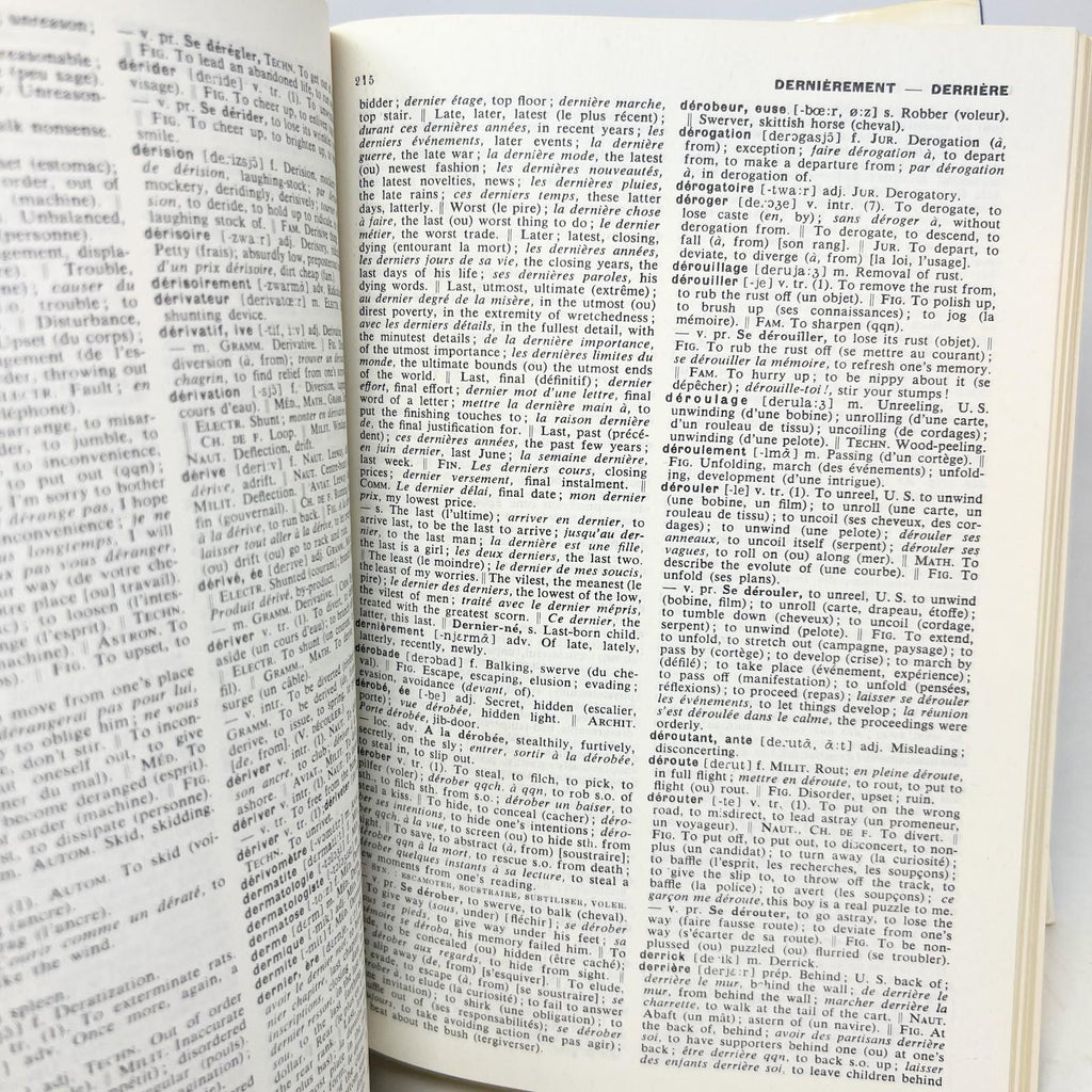 Larousse Modern Dictionary, 1960 Hardcover Book - VG Condition 