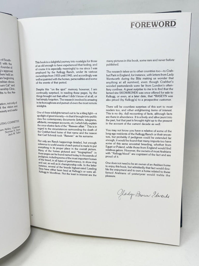 1977 The Kellogg Arabian Horse Ranch the first 50 Years 1st Edition No. 440/1000