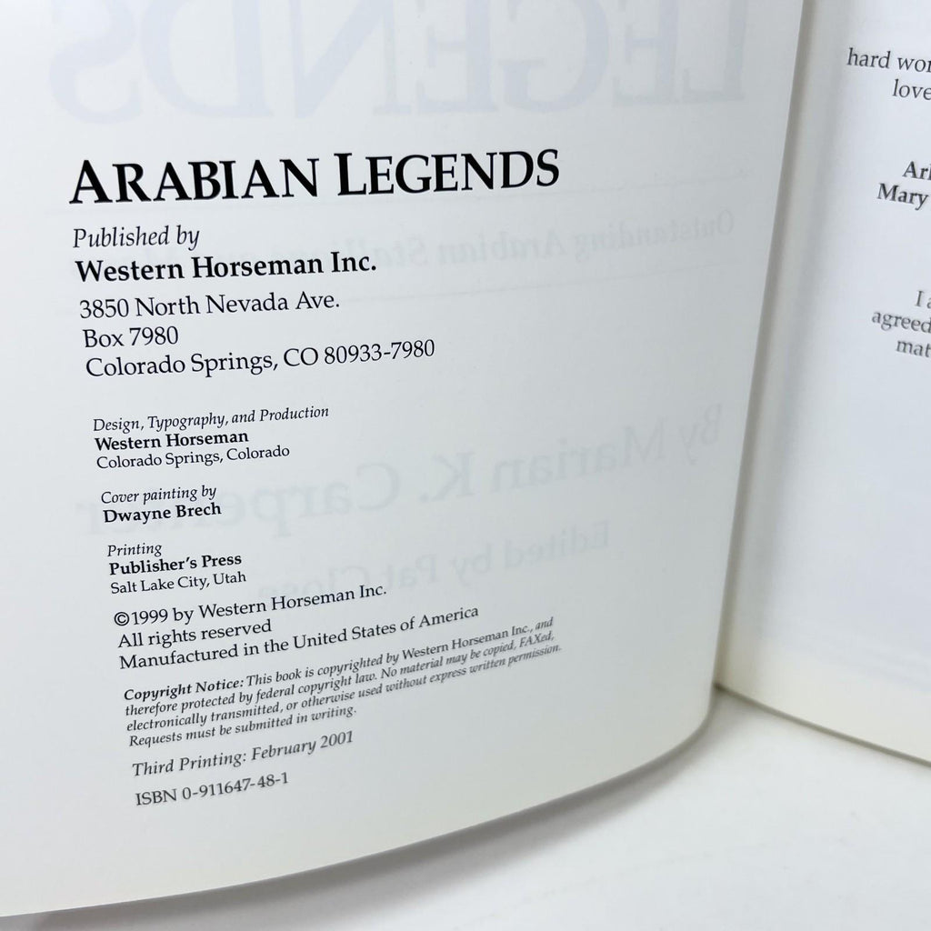 Arabian Legends: Outstanding Arabian Stallions and Mares by Carpenter, Marian
