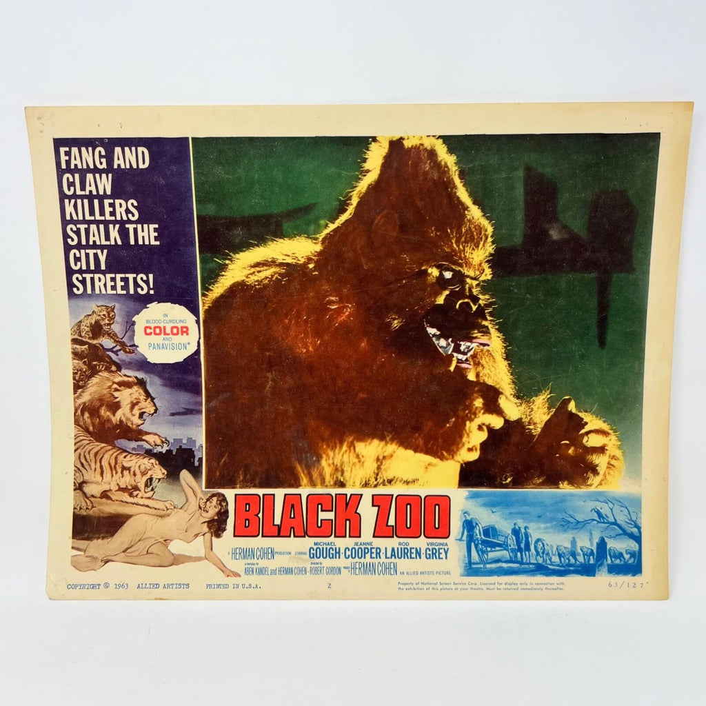 1963 Black Zoo Vintage Movie Lobby Card No.2