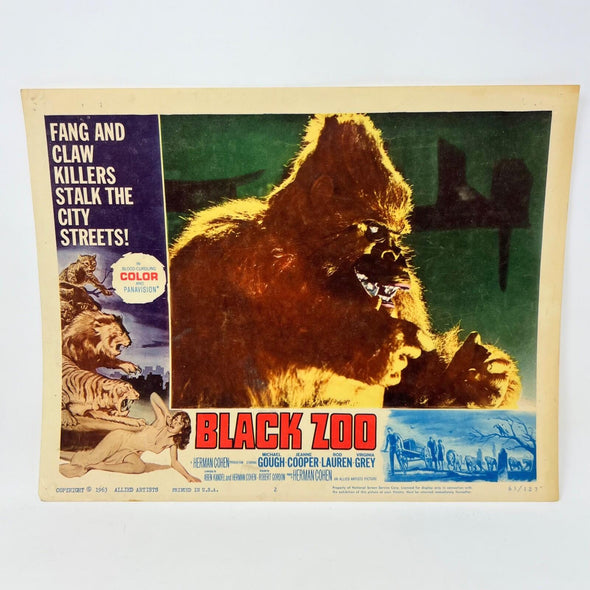 1963 Black Zoo Vintage Movie Lobby Card No.2