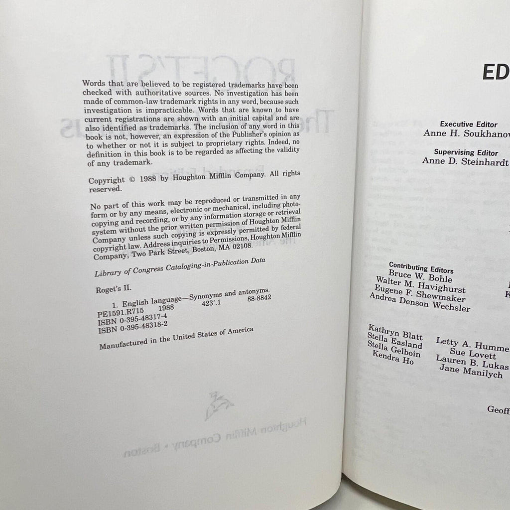 Roget'sII The New Thesaurus Hardcover