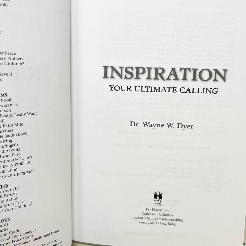 Inspiration: Your Ultimate Calling by Dyer, Dr. Wayne W. Hardcover DJ