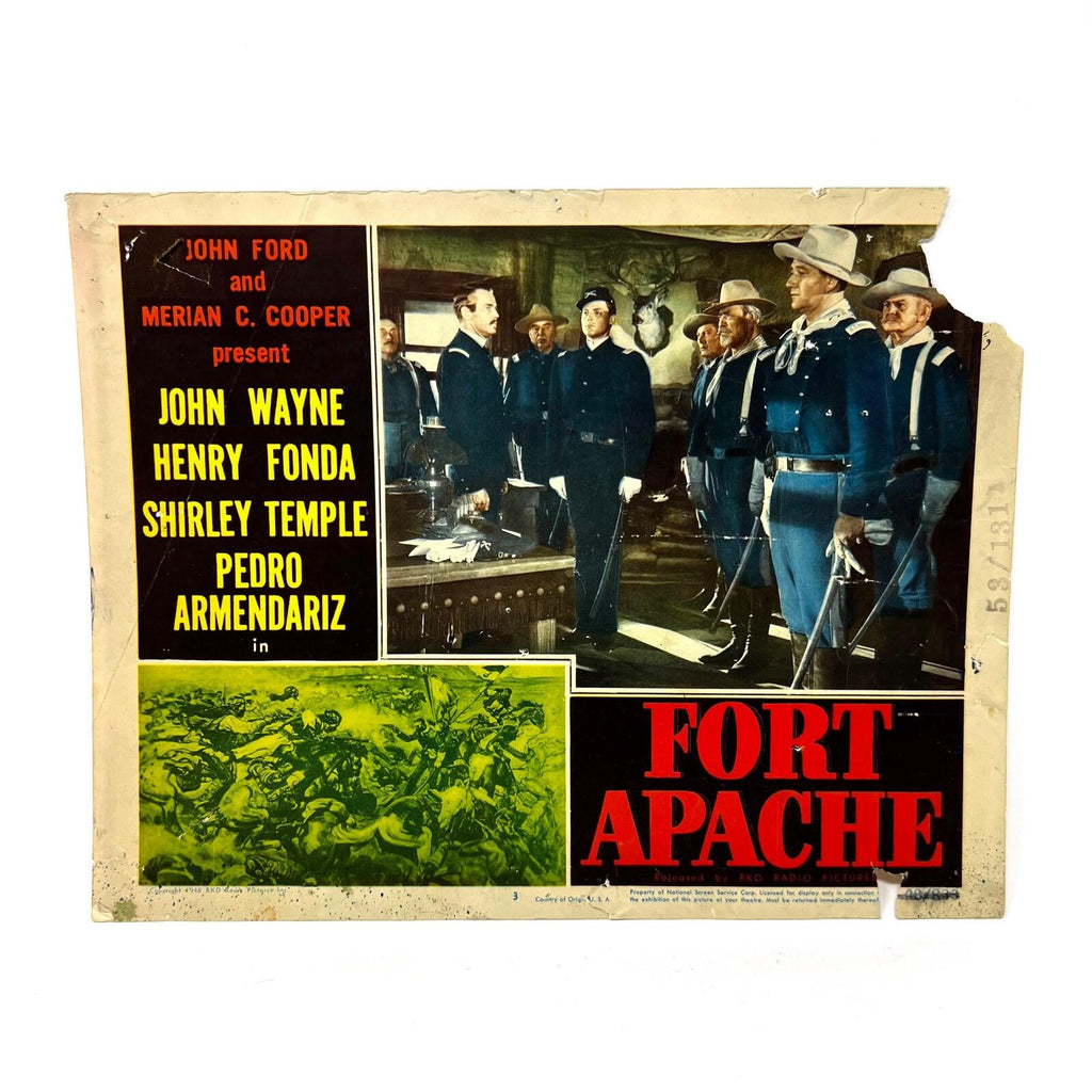 1948 Fort Apache original Lobby Card No.3 John Way Shirley Temple Henry Fonda