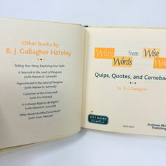 Witty Words from Wise Women by B.J. Gallagher - Pre-Owned Book