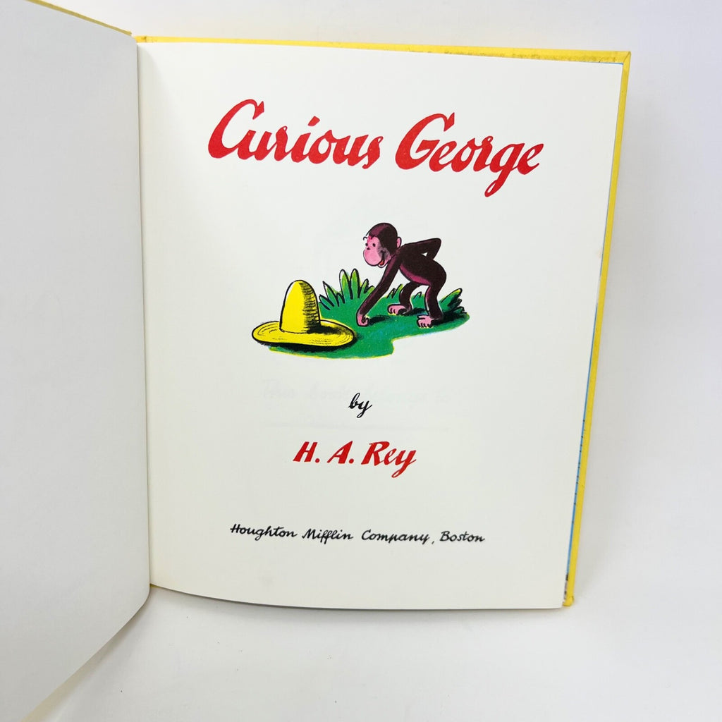 RARE Curious George By H. A. REY First Edition 2nd or Onward Printing Dated 1941