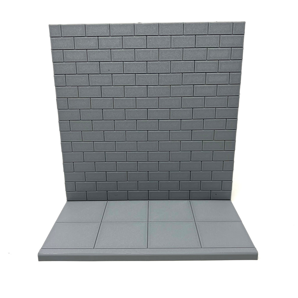 Diorama Brick Wall & Sidewalk 8"X8" Action Figure, Art, Graffiti Model Scene Set