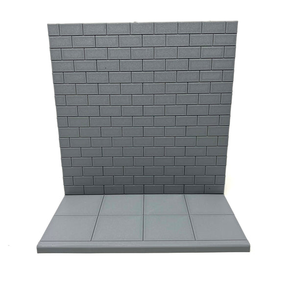 Diorama Brick Wall & Sidewalk 8"X8" Action Figure, Art, Graffiti Model Scene Set