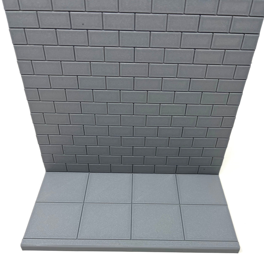 Diorama Brick Wall & Sidewalk 8"X8" Action Figure, Art, Graffiti Model Scene Set