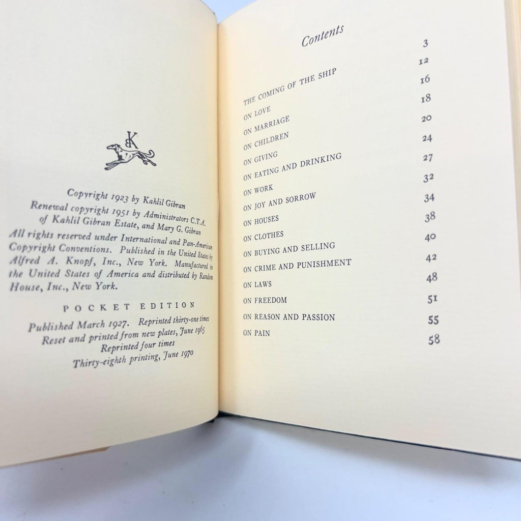 The Prophet by Kahlil Gibran 1960 Pocket Edition