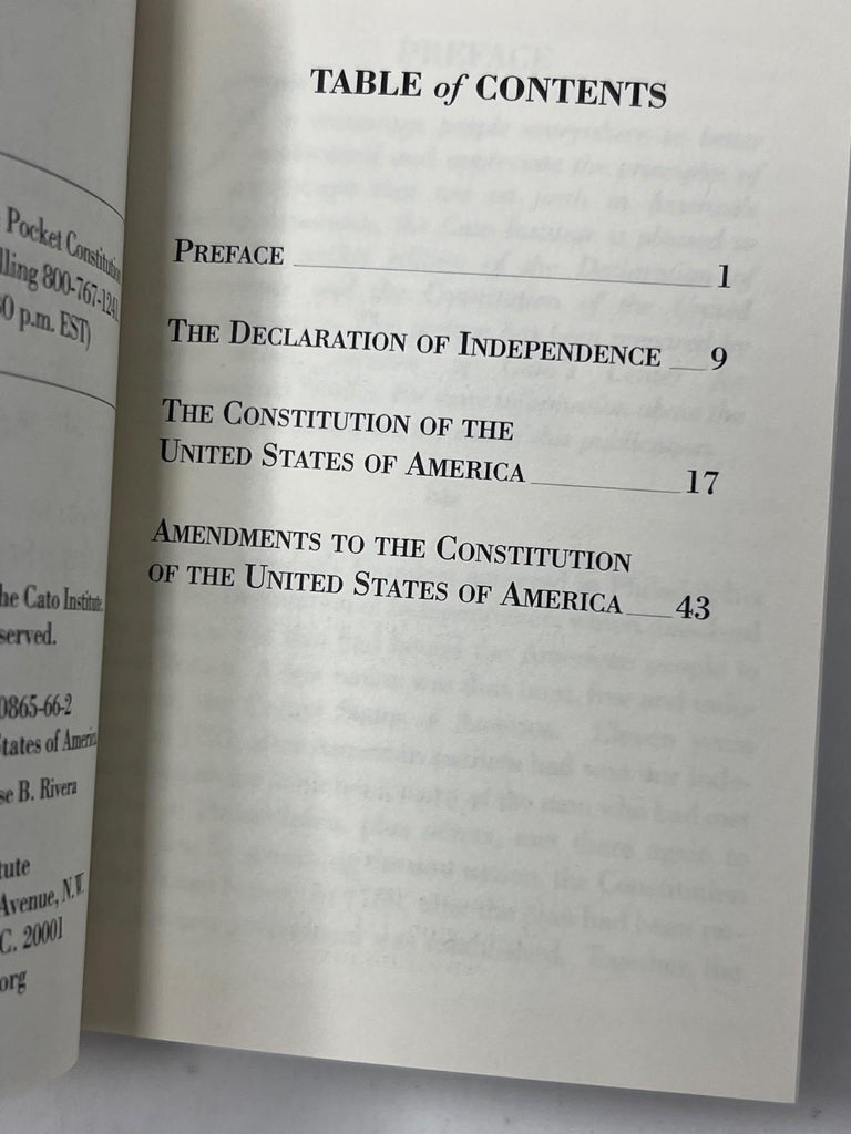 The Declaration of Independence and The U.S. Constitution - small pocket edition
