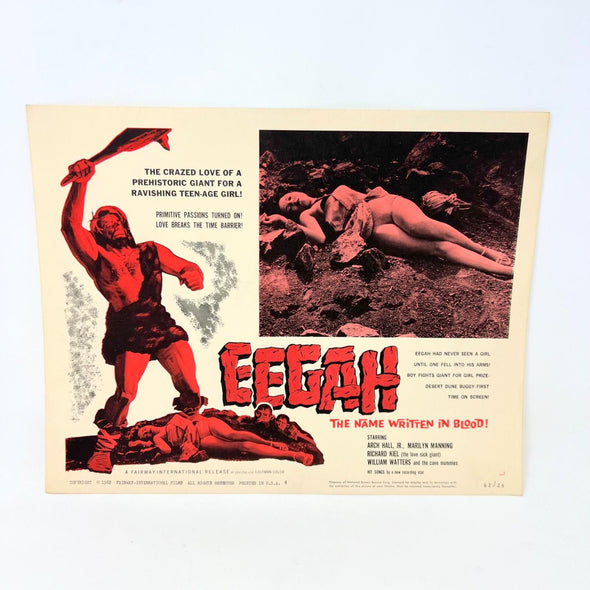 1962 Eegah the name written in blood Collectible movie Lobby Card No.4
