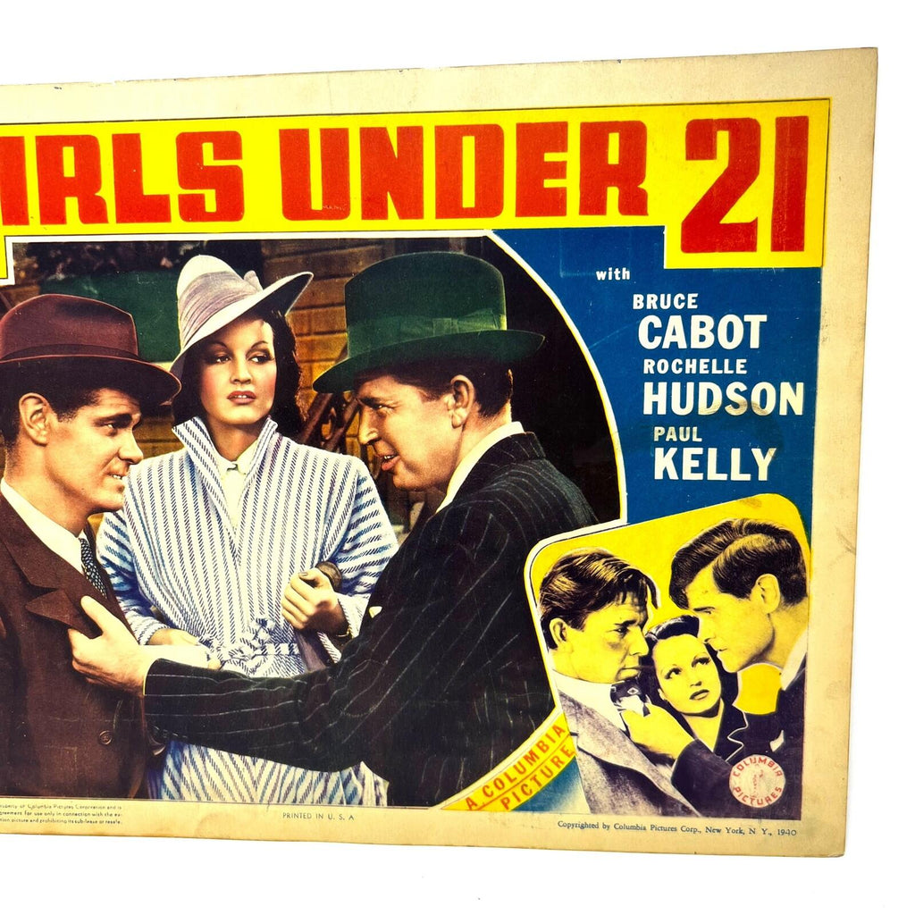 1940 Girls Under 21 Movie Lobby Card Bruce Cabot Rochelle Hudson Paul Kelly (h)