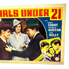 1940 Girls Under 21 Movie Lobby Card Bruce Cabot Rochelle Hudson Paul Kelly (h)